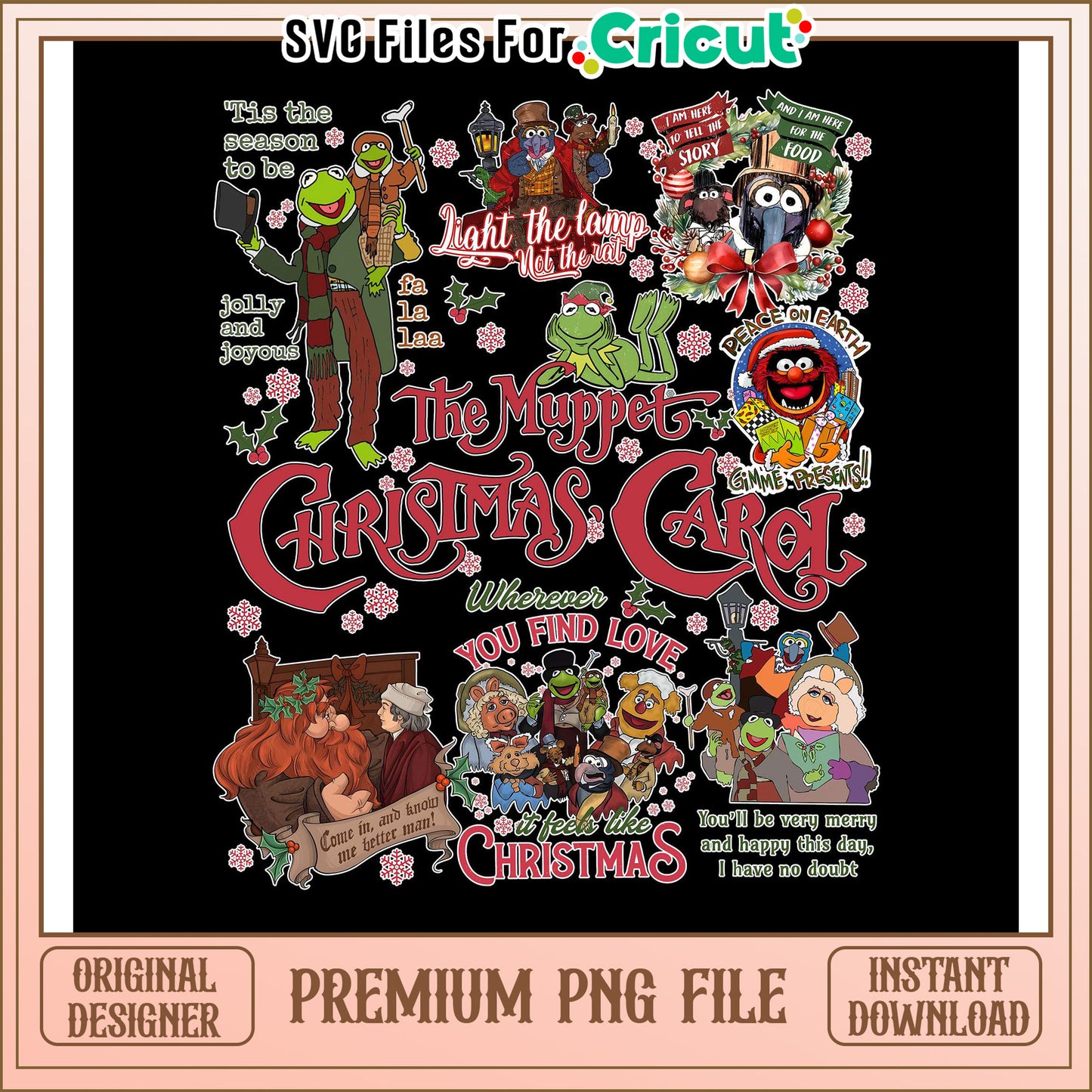 Muppet Christmas Carol PNG design, perfect for holiday crafting