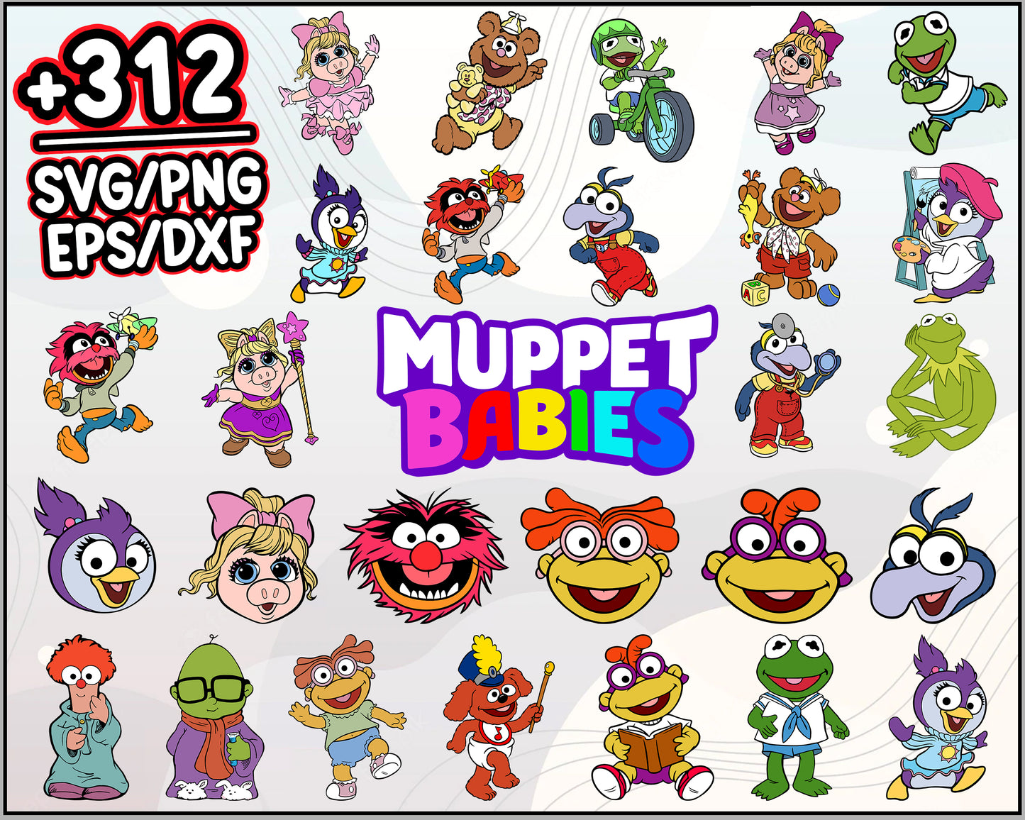 Muppets babies cartoon bundle svg, muppet babies characters​ svg