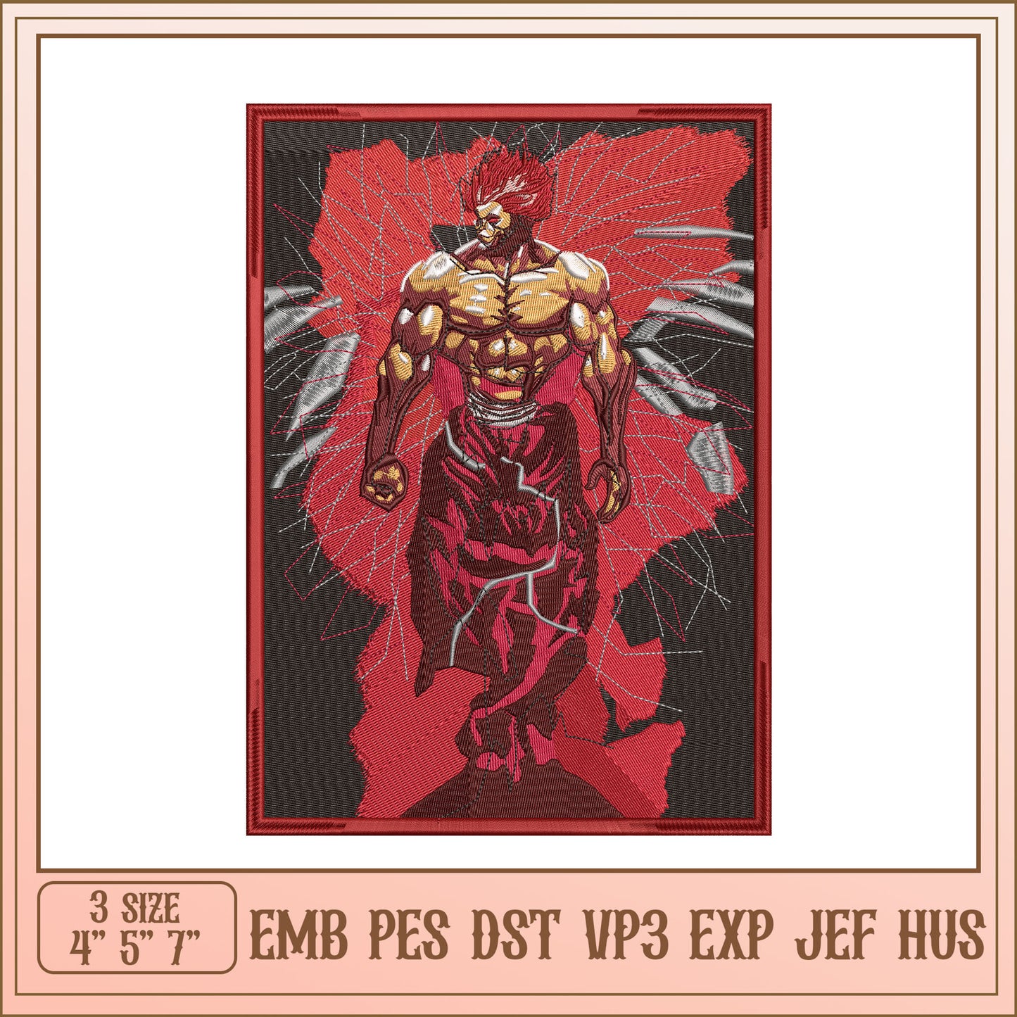 Muscular Man Embroidery Design