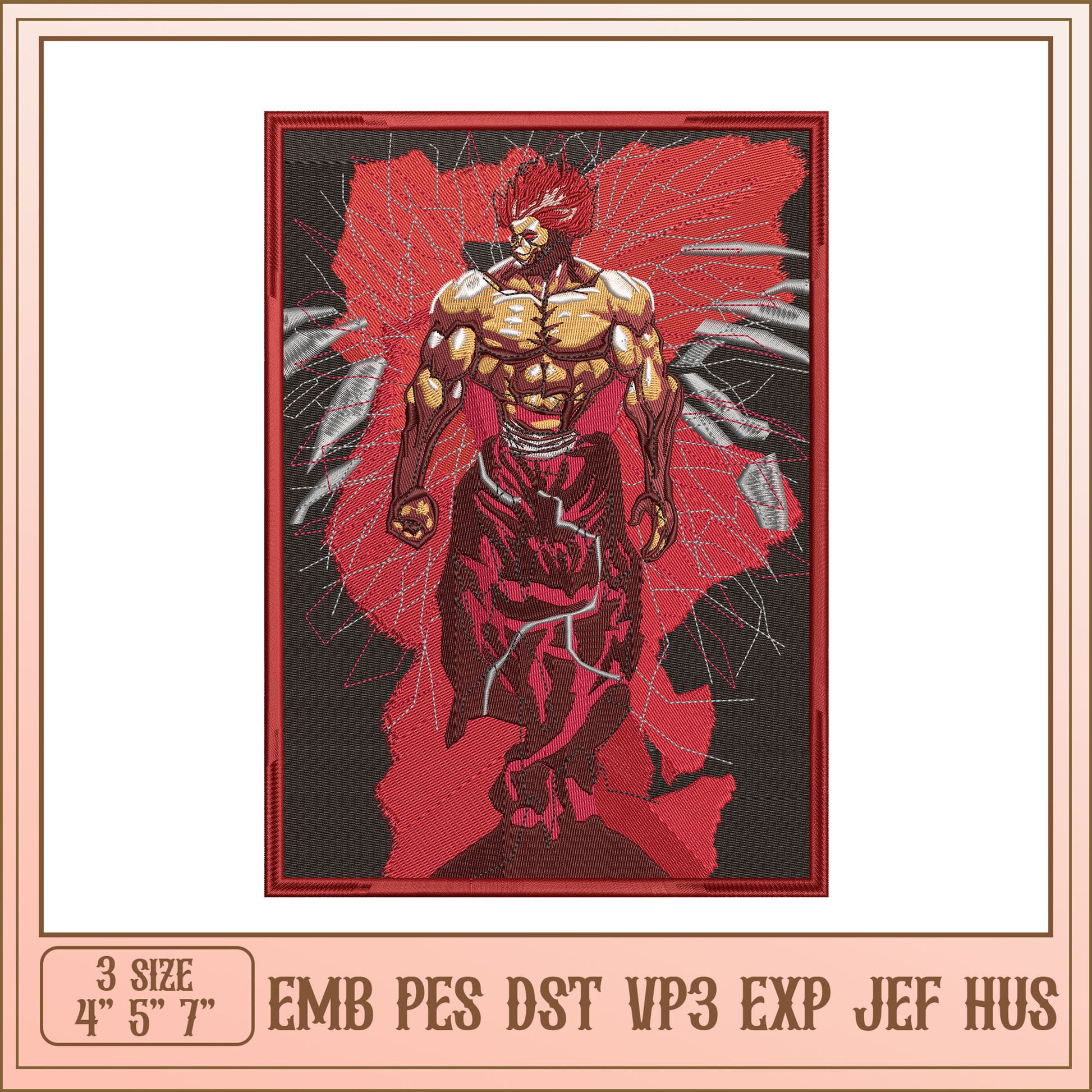 Muscular Man Embroidery Design
