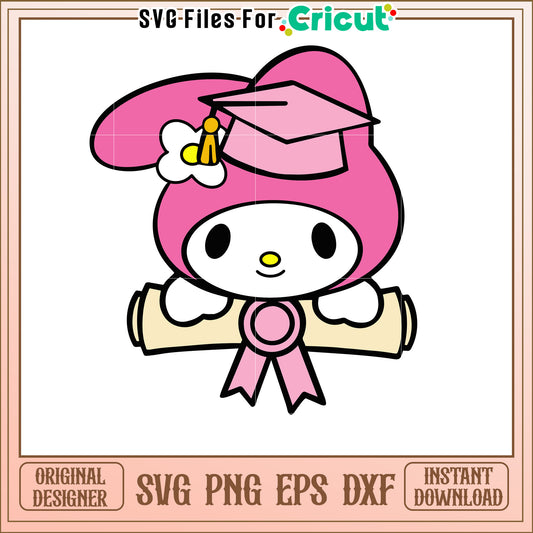 My Melody Graduation SVG