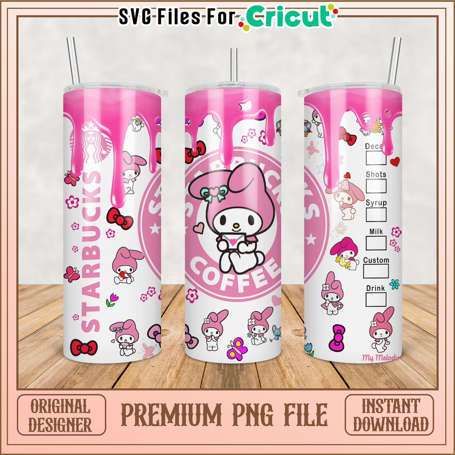 My Melody Starbucks Tumbler PNG Design