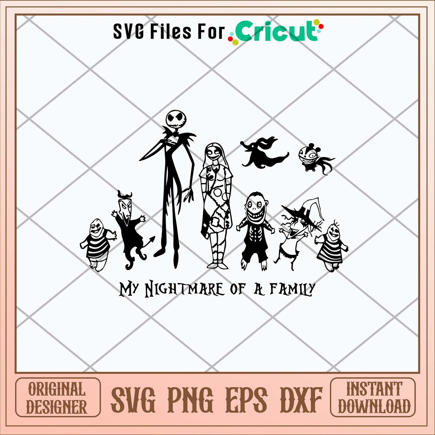 My Nightmare Of A Family Svg, Skellington And Sally Svg-Svgfilesforcricut