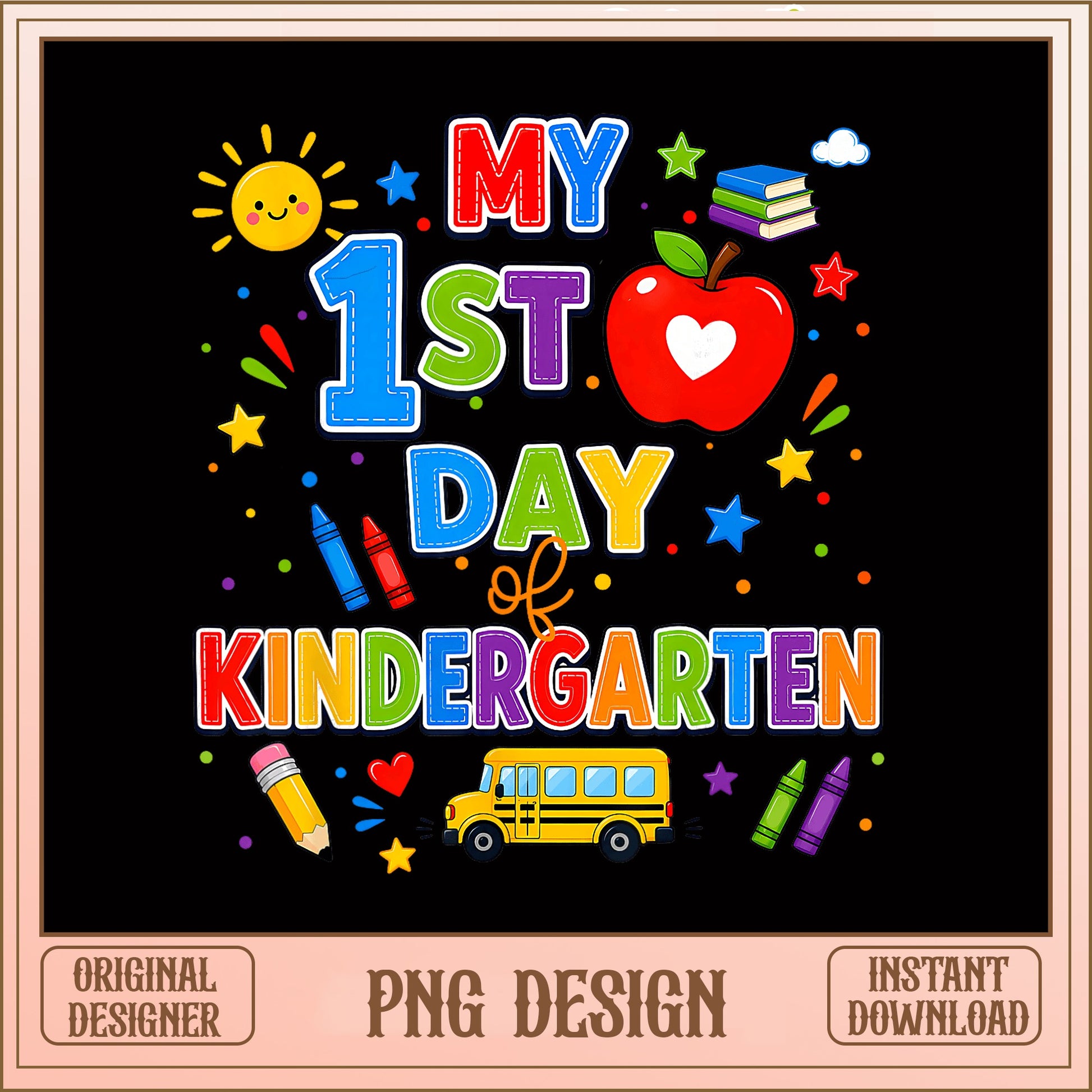 My First Day Of Kindergarten PNG, Back To School PNG, Kids PNG