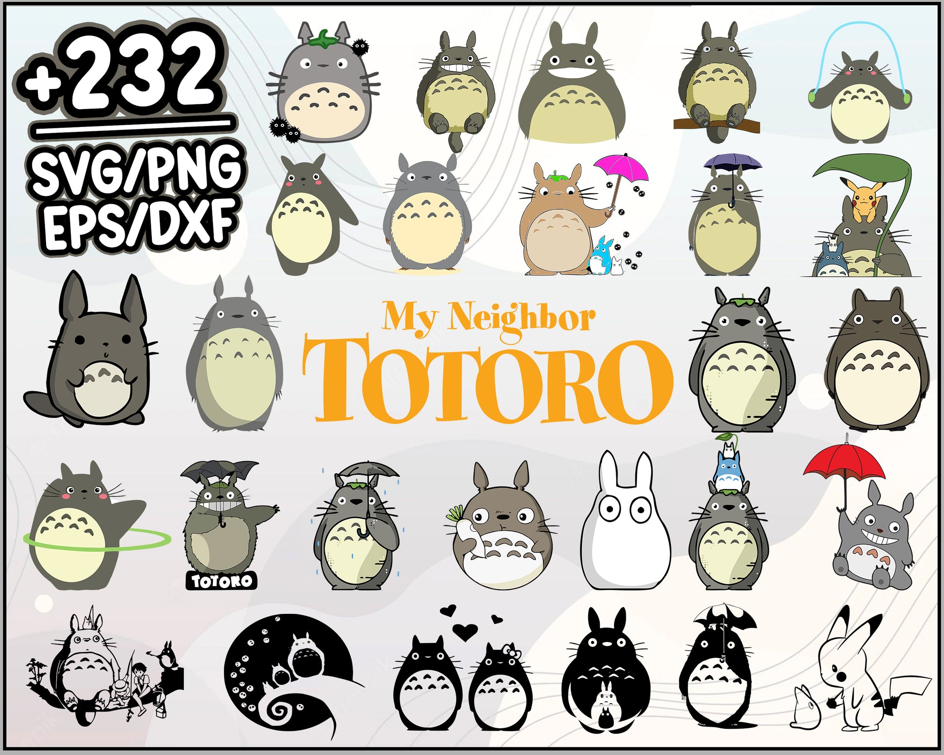 My neighbor totoro design bundle svg, totoro​ svg, anime svg