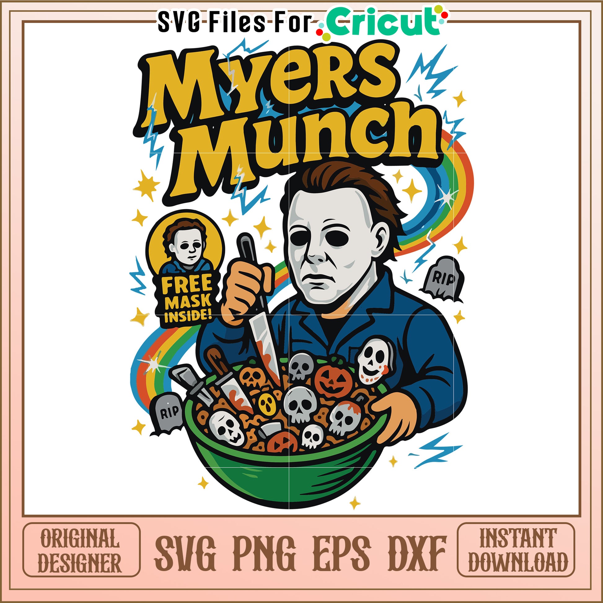 Myers munch svg, funny halloween svg, halloween time svg