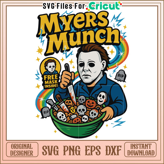 Myers munch svg, funny halloween svg, halloween time svg