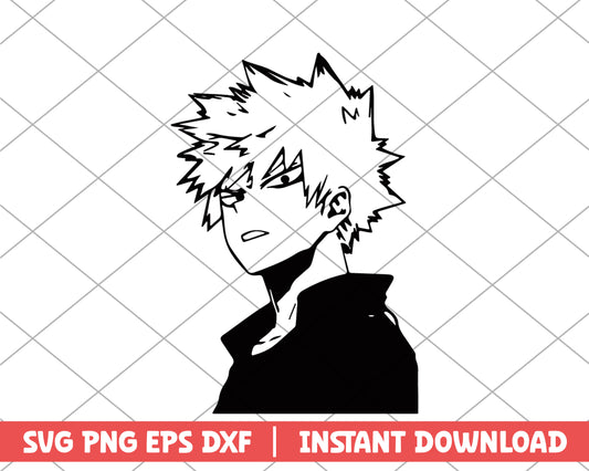 My hero academia bakugo black white anime svg