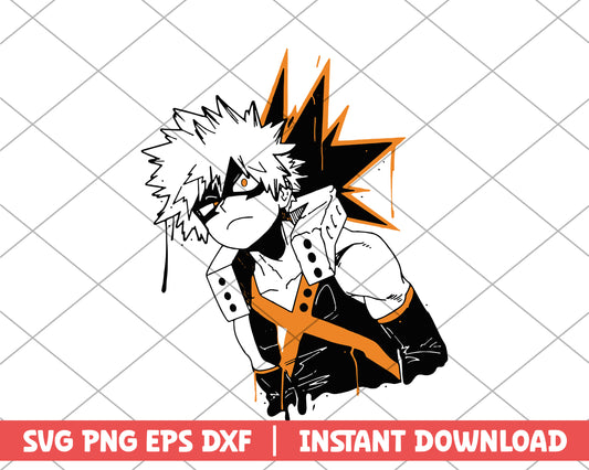 My hero academia bakugo katsuki quirk anime svg