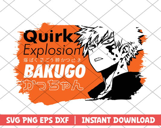 My hero academia bakugo quirk explosion anime svg