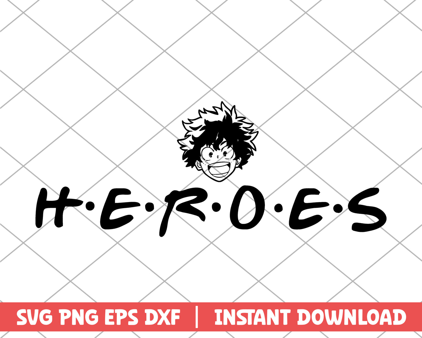 My hero academia izuku heroes anime svg