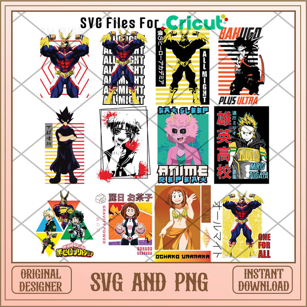 My hero academia characters svg bundle – svg files for cricut