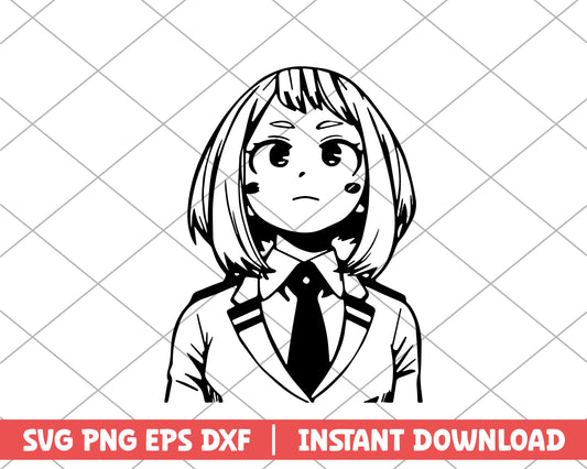 My hero academia uraraka ochako anime svg