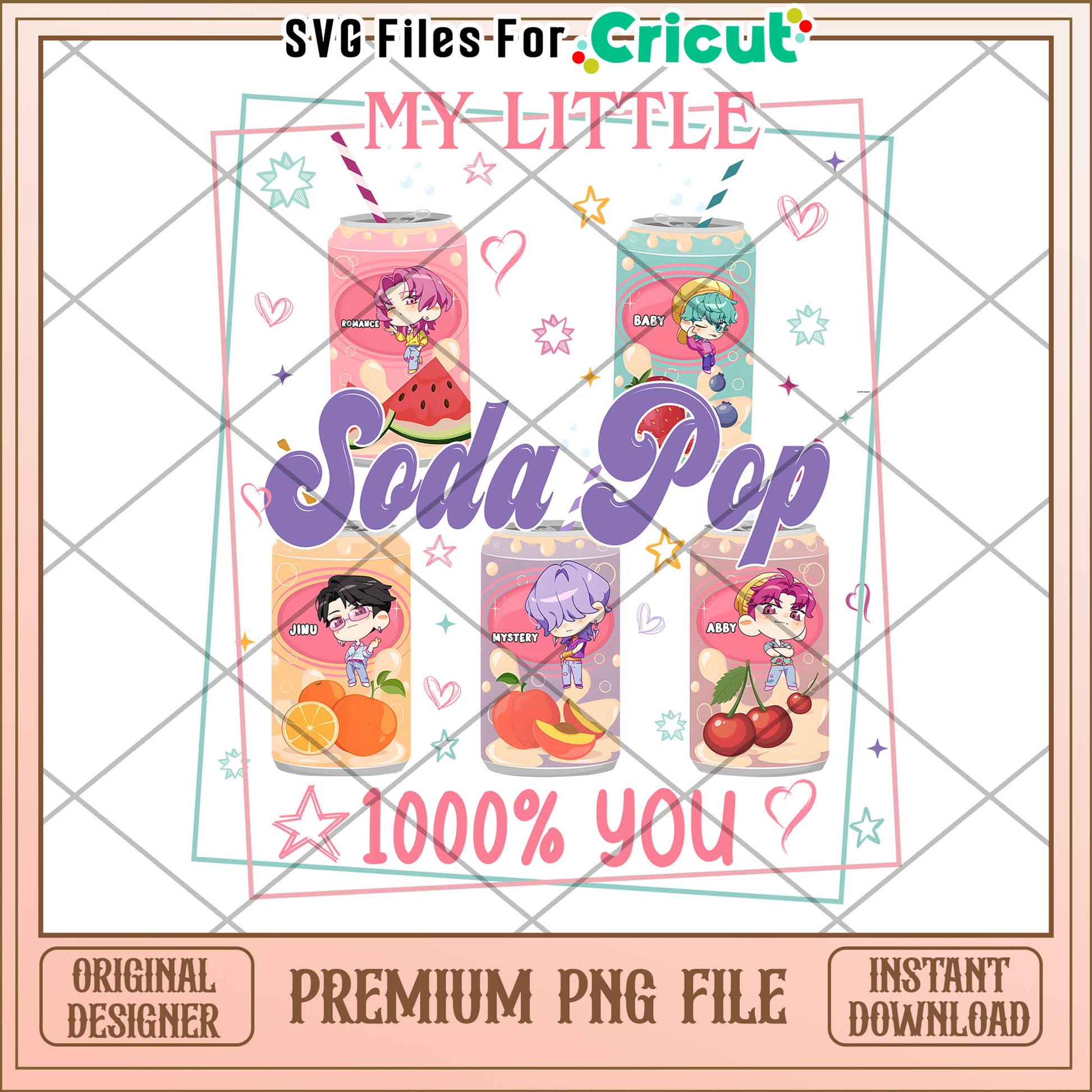 My little soda pop 1000% you png, kpop band png, huntrix tiger png