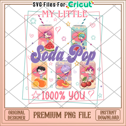 My little soda pop 1000% you png, kpop band png, huntrix tiger png