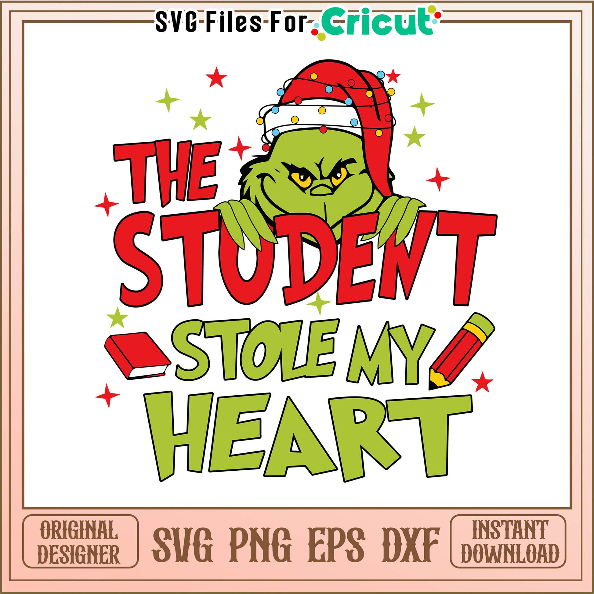 My students stole my heart grinch vibe svg, the grinch heart​​ svg