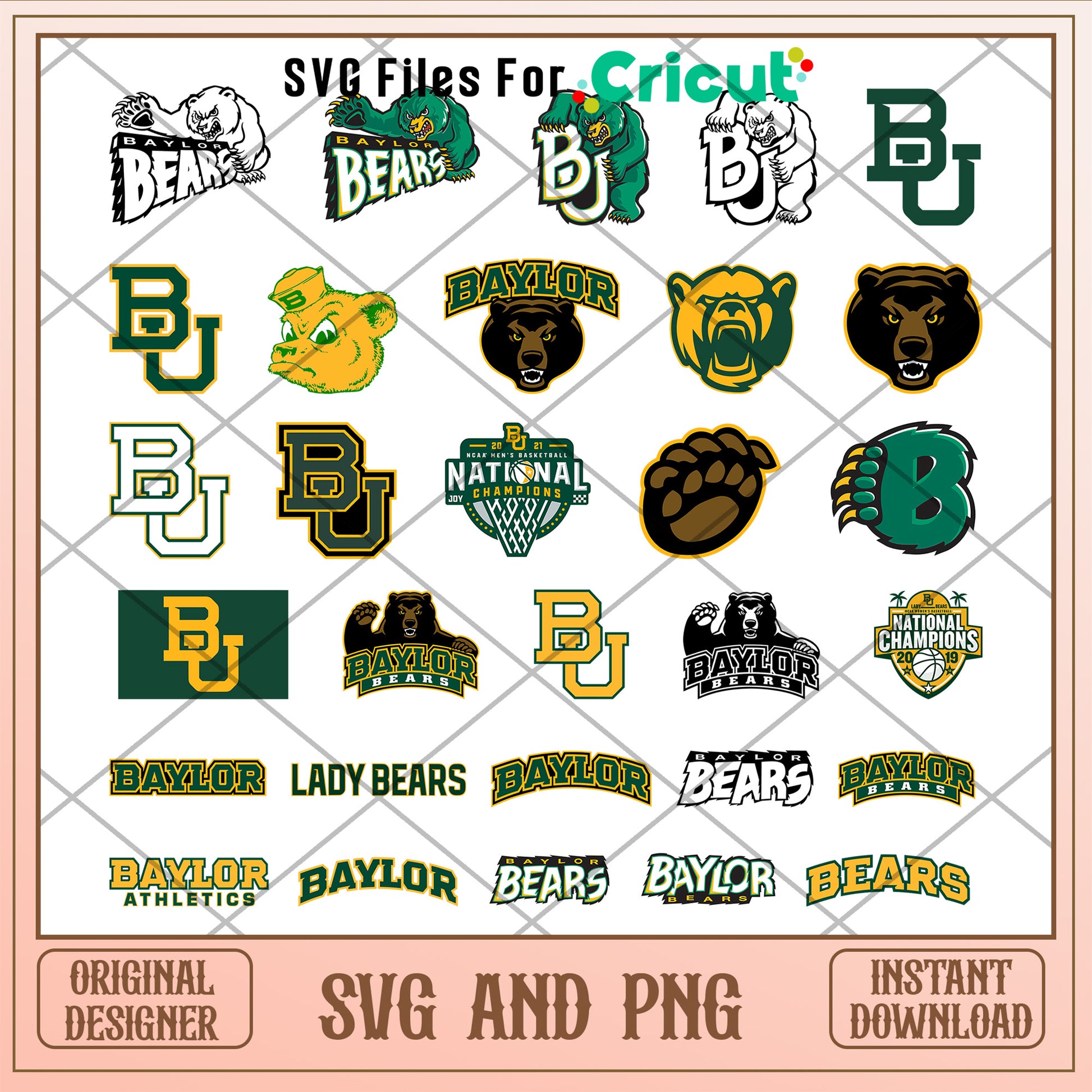 Logo baylor bears bundle design svg, baylor bears football​ svg