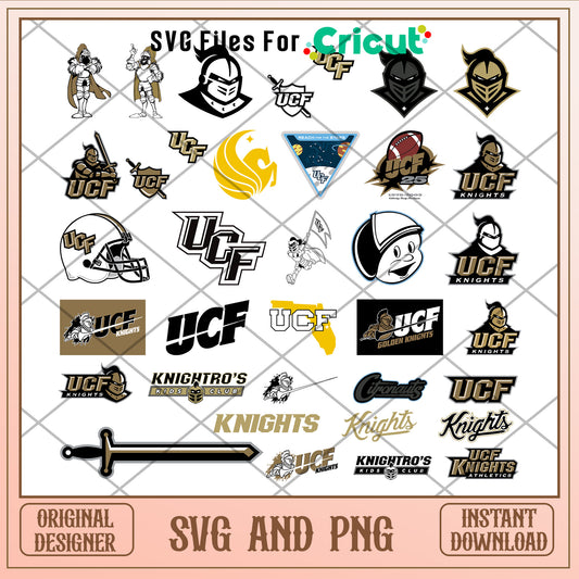 UCF knights bundle design svg, ucf knights football​​​ svg