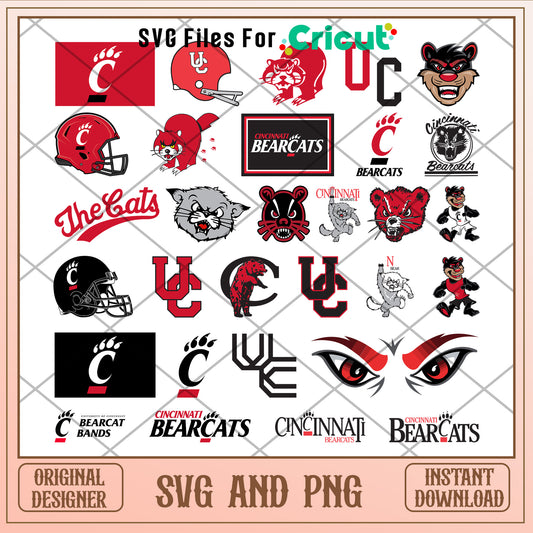 Logo cincinnati bearcats bundle design svg, cincinnati bearcats​​ svg