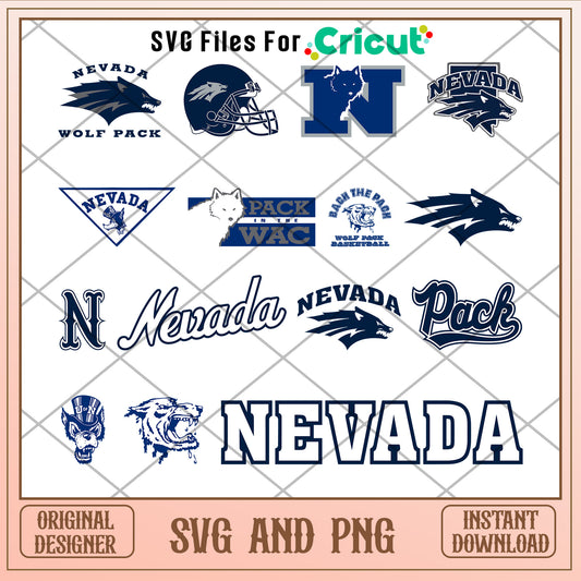 Logo nevada wolf pack​ bundle design svg, nevada wolf pack​​​ svg