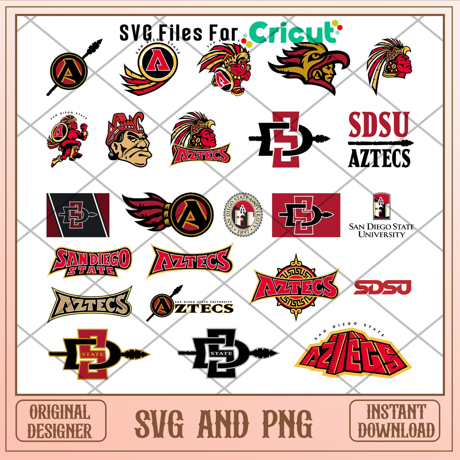 Logo san diego state aztecs bundle design svg, san diego state aztecs​​​​​ svg