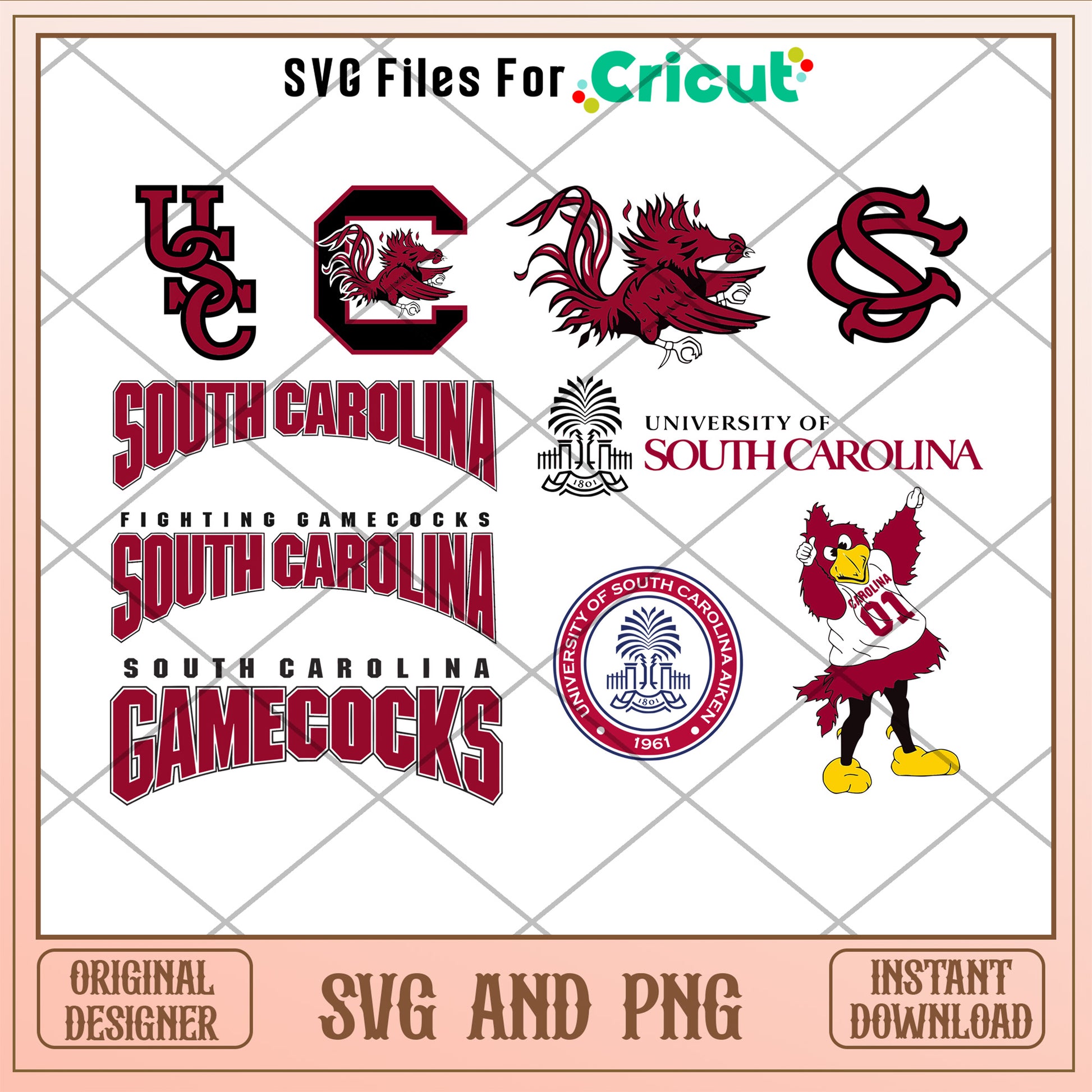 Logo southcarolina bundle design svg, south carolina gamecocks​​ svg