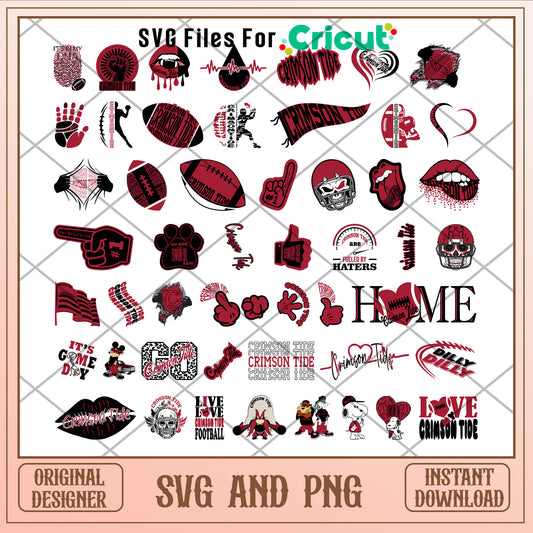 Crimson Tide logo bundle deign svg, alabama crimson tide​ svg