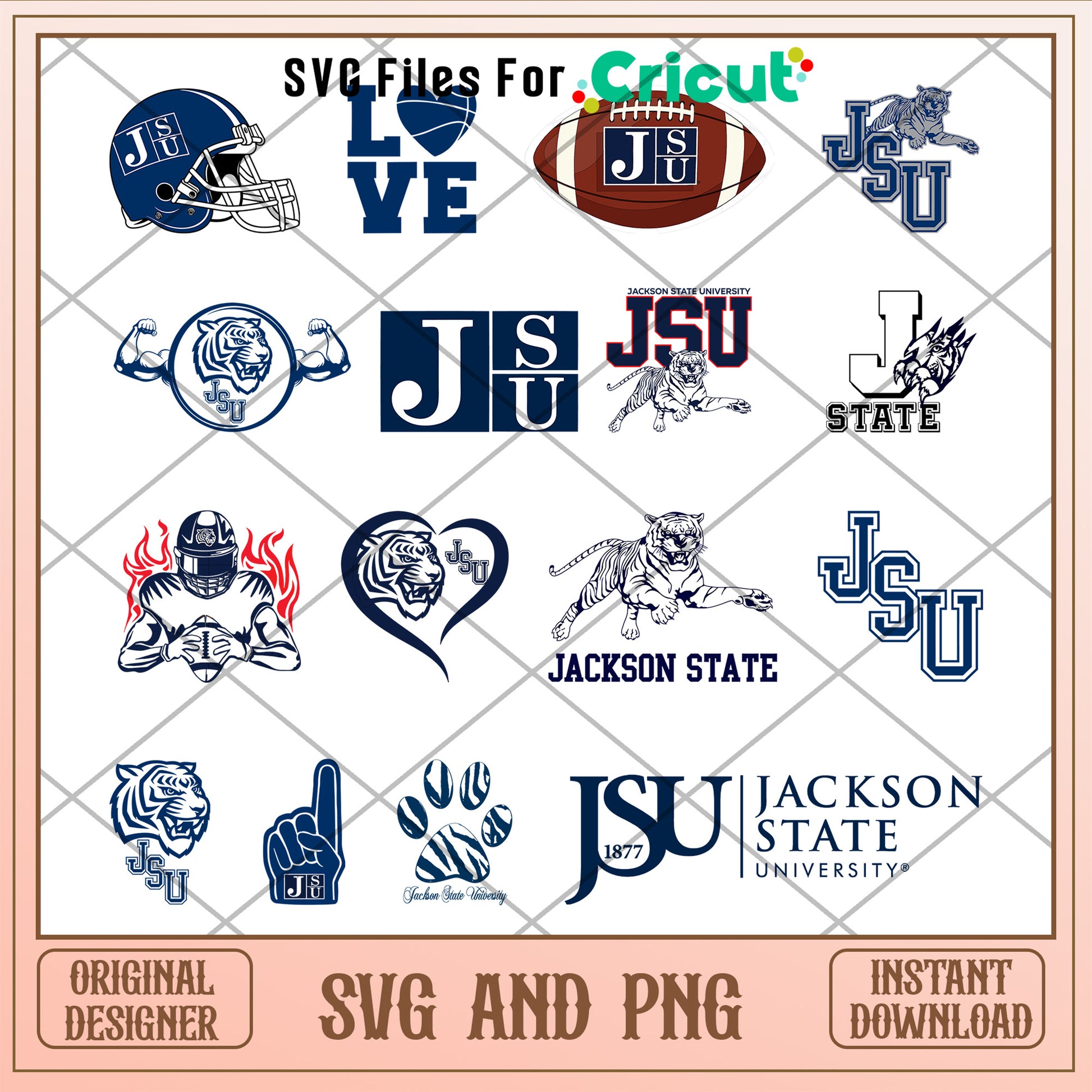 Jackson state nacc logo bundle svg, jackson state university football​ svg