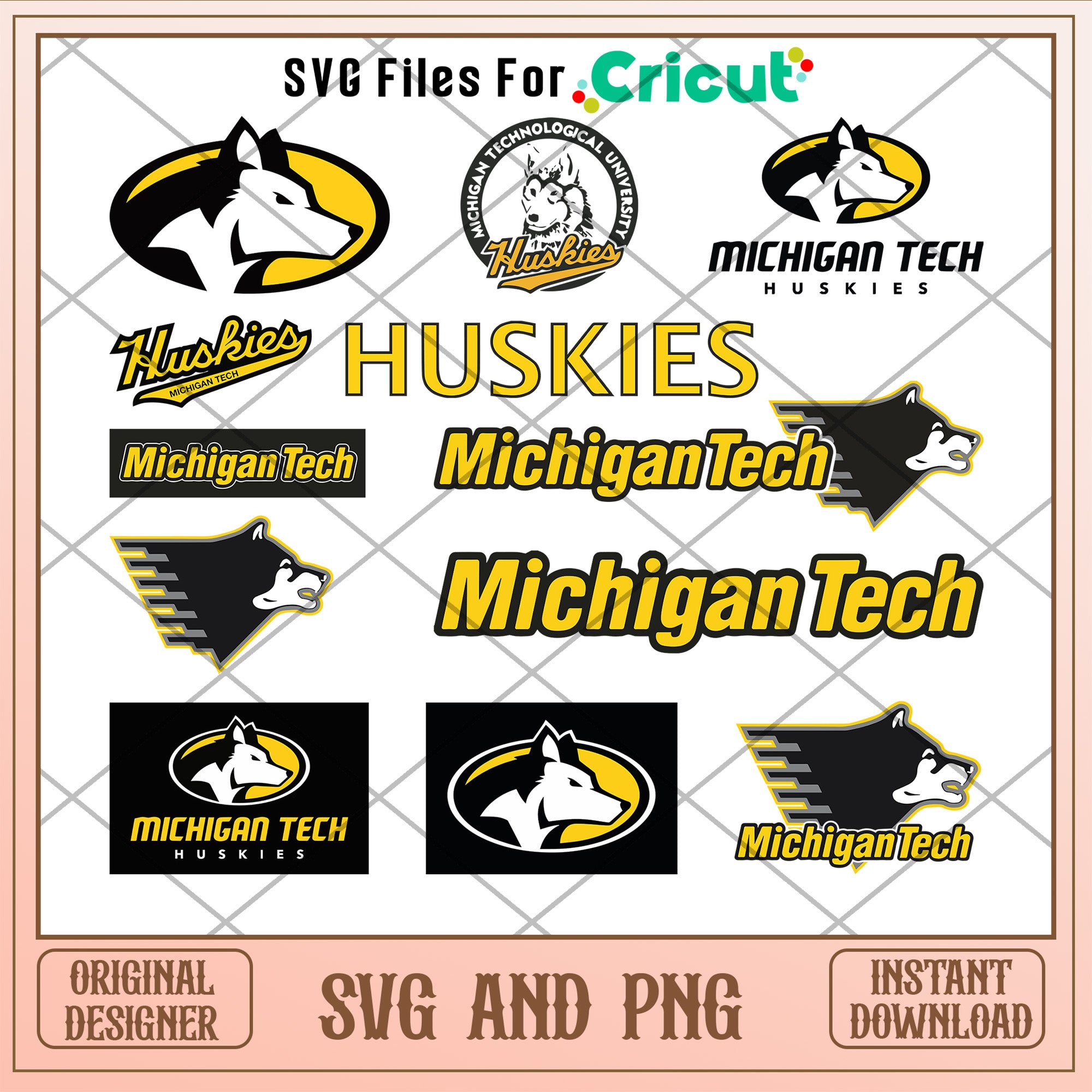 Michigan Tech Address Labels Michigan tech ncaa logo bundle design svg, michigan tech huskies baske ...