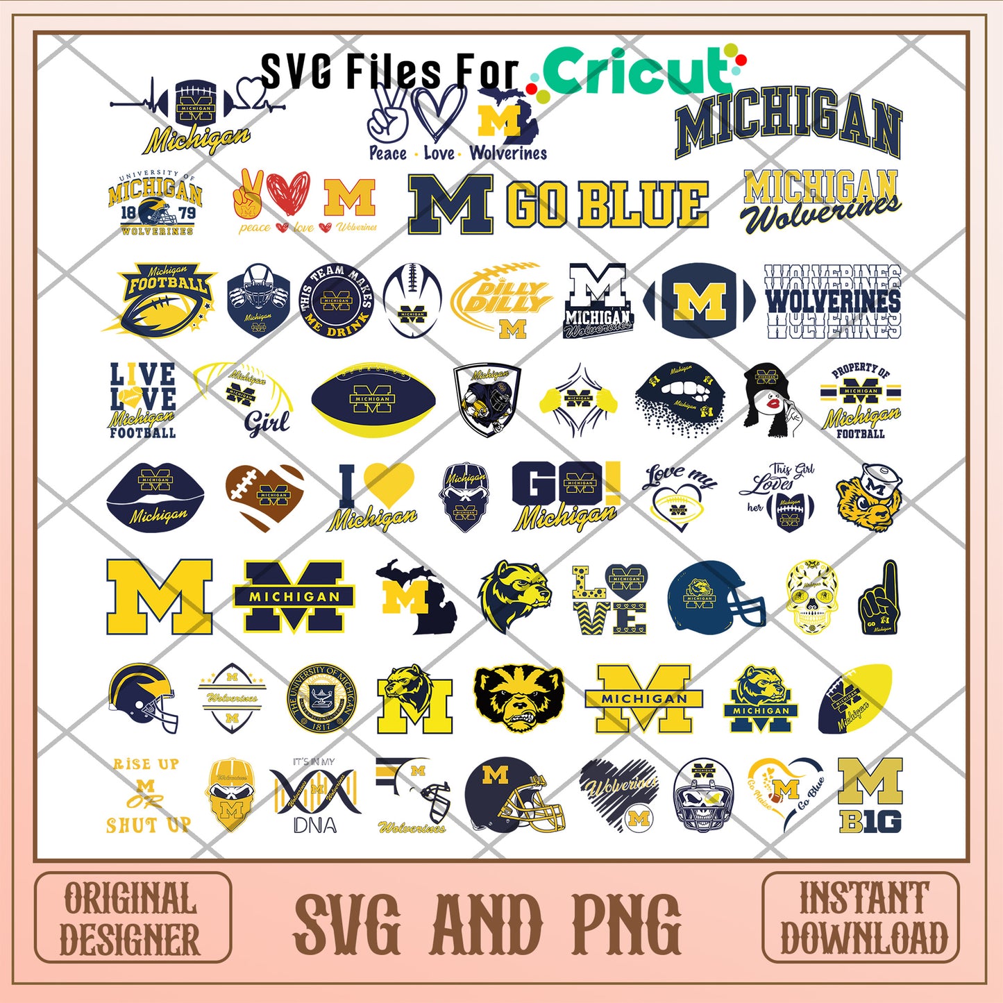 Michigan wolverines logo nacc bundle svg, michigan wolverines football​ svg