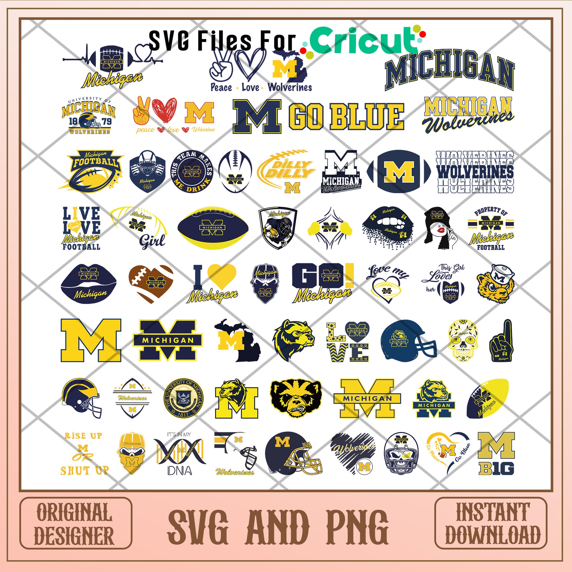 Michigan wolverines logo nacc bundle svg, michigan wolverines football​ svg