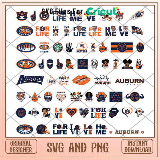 Auburn tigers logo bundle svg, auburn tigers football​​ svg