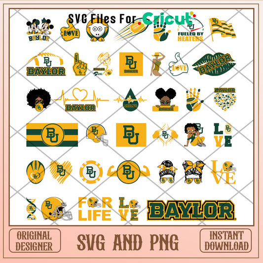 Baylor bears logo bundle design svg, baylor bears football​​ svg