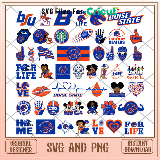 Boise state university logo bundle déign svg, boise state university svg