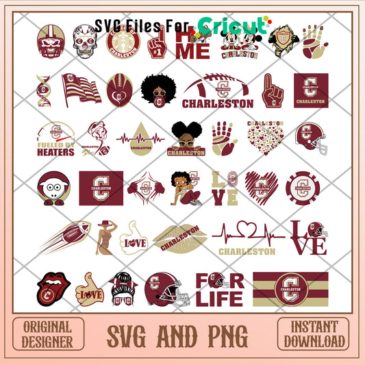 Charleston cougars logo bundle svg, charleston cougars baseball​ svg