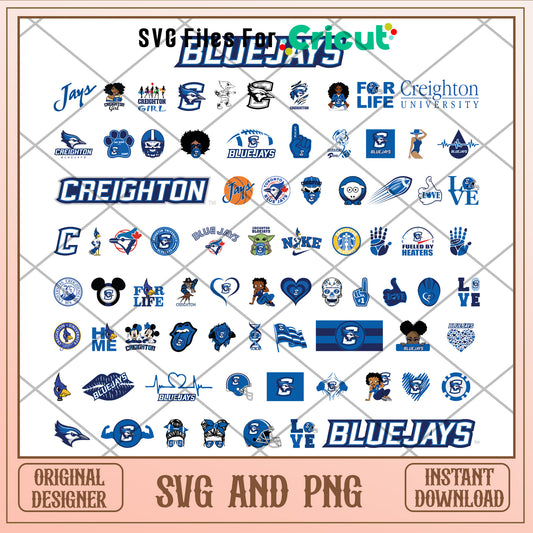 Creighton bluejays logo bundle svg, creighton bluejays baseball​​ svg