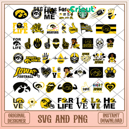 Iowa hawkeyes logo bundle svg, iowa hawkeyes football​ svg