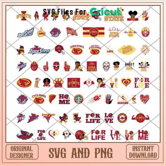 Iowa state logo bundle svg, iowa state university cyclone football​ svg