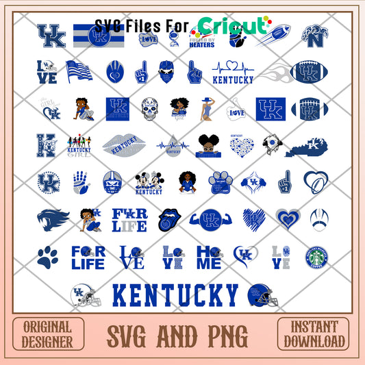Kentucky wildcats logo bundle svg, kentucky wildcats basketball logo​ svg