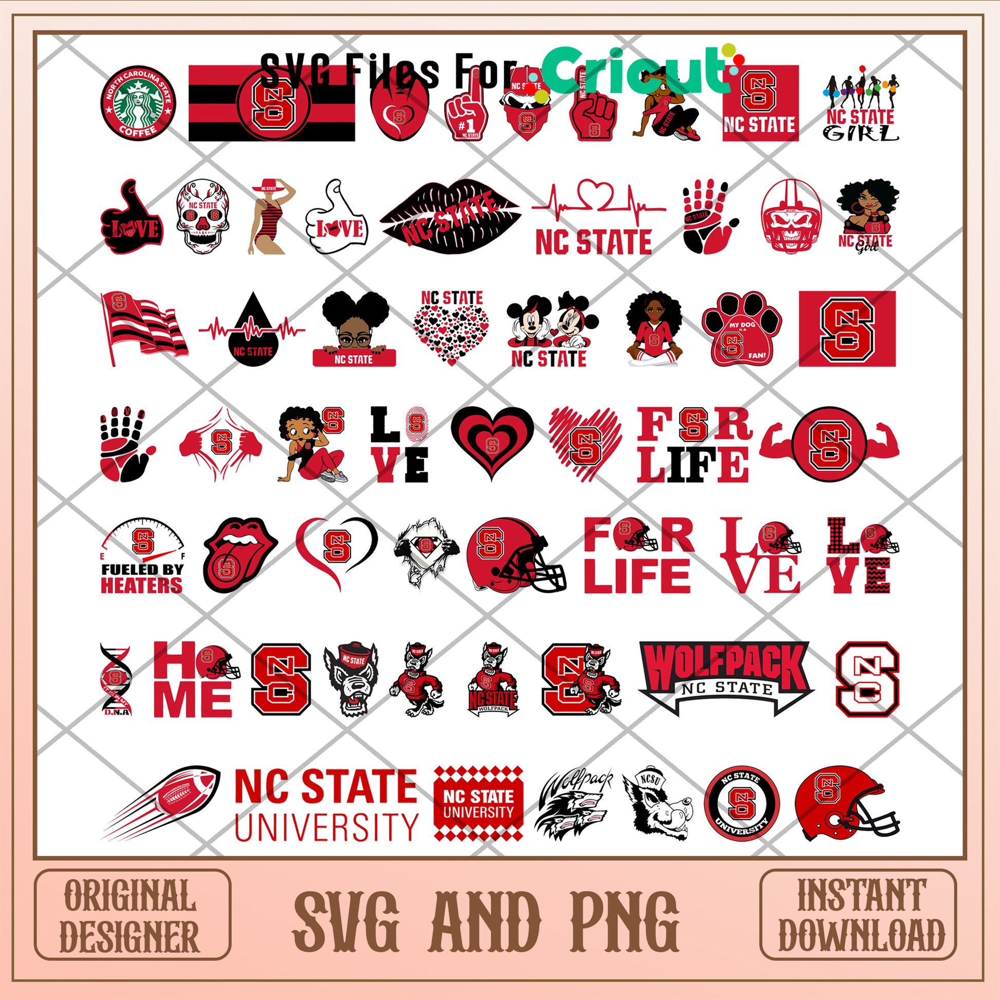 Nc state wolfpack logo bundle svg, nc state wolfpack football​