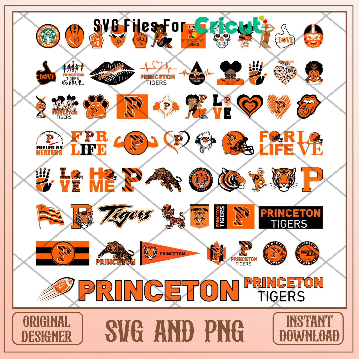 Princeton tigers logo bundle svg, princeton tigers football​​ svg