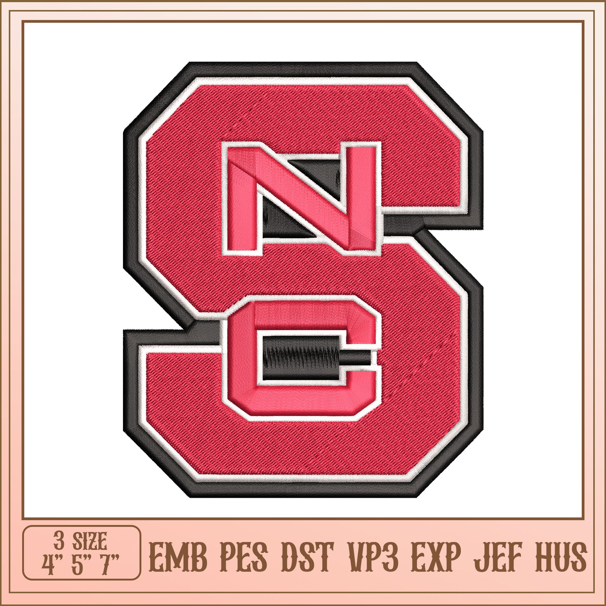 NC State Embroidery Design