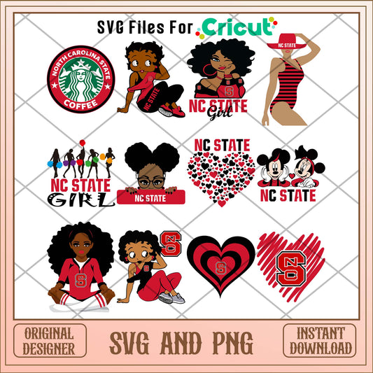 North Carolina state svg, North Carolina state svg bundle, NCAA svg 