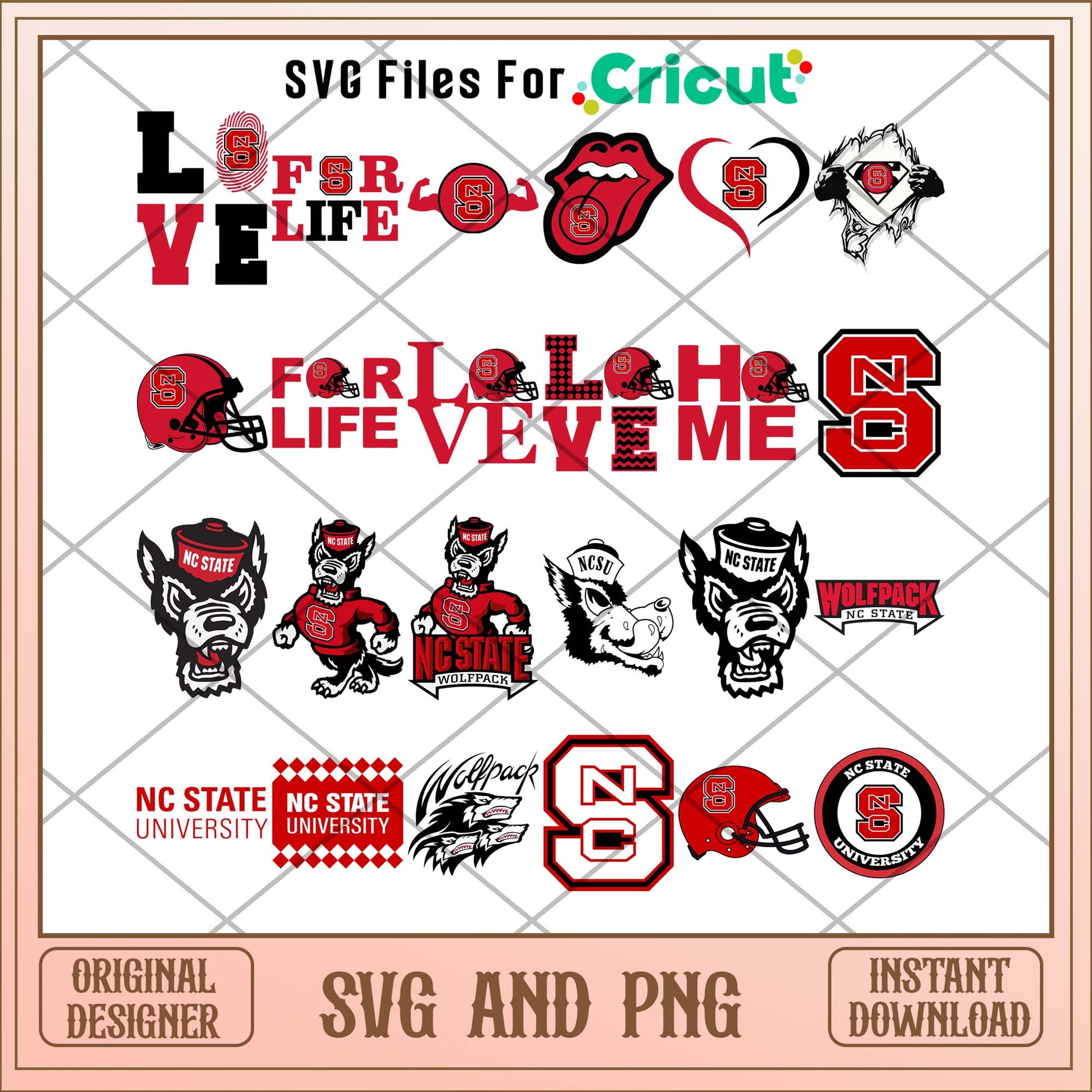 North Carolina state love svg, North Carolina state svg bundle, NCAA svg