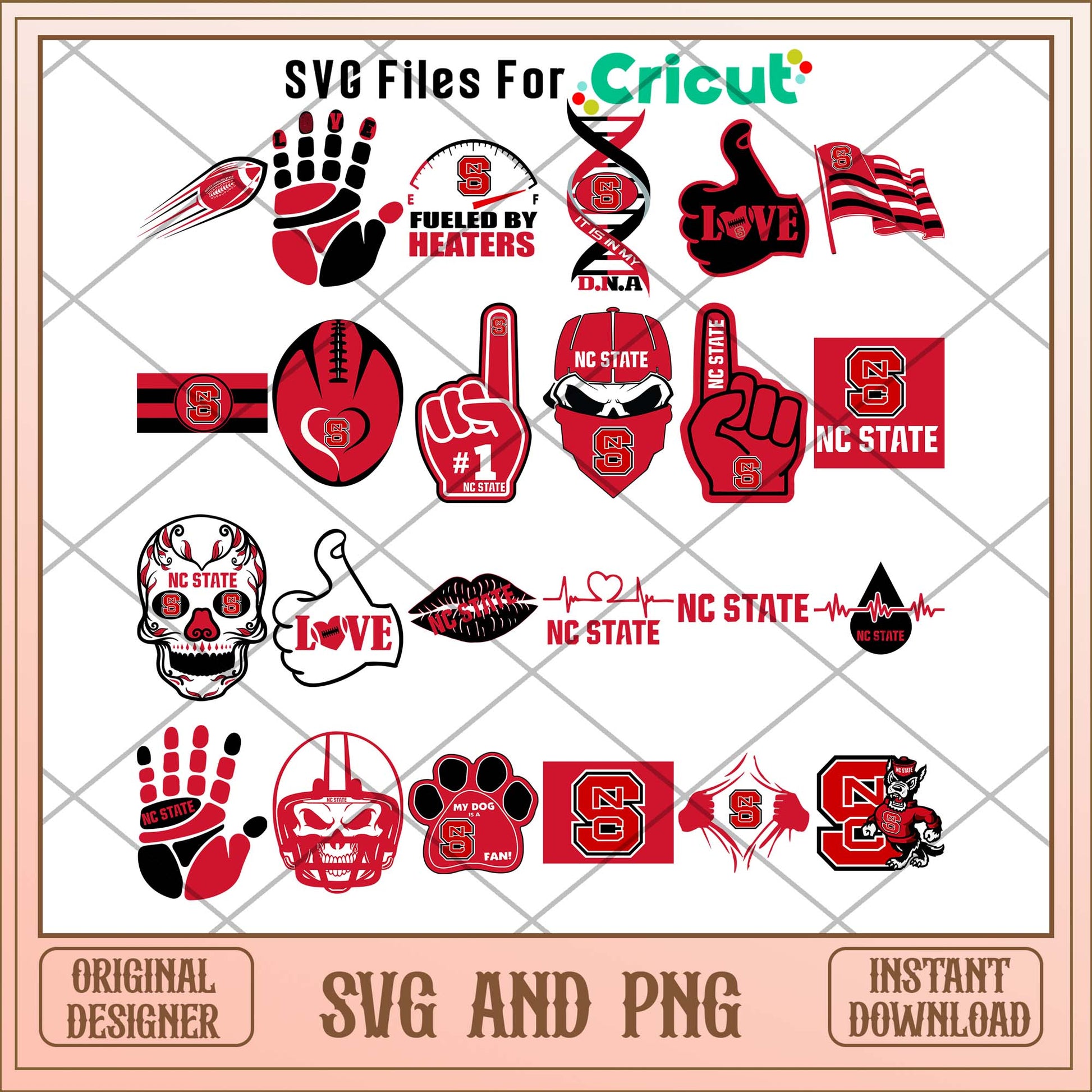 North Carolina state hand svg, North Carolina state svg bundle, NCAA svg 