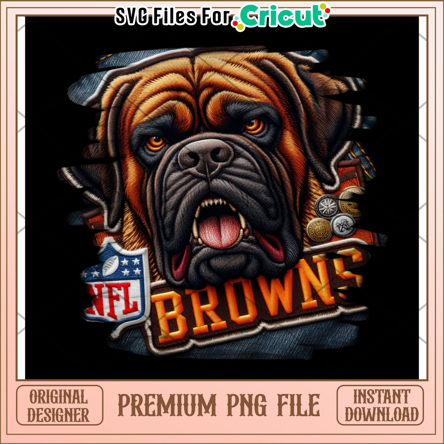 NFL Browns Dog Graphic, Premium PNG File for Design Use
