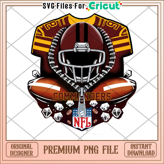 NFL Commanders PNG File for Cricut, Premium Instant Download Image