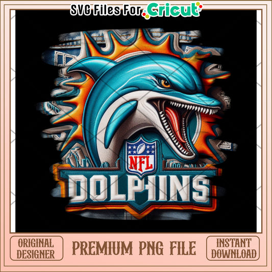 NFL Dolphins Logo Design, premium PNG file for Cricut projects