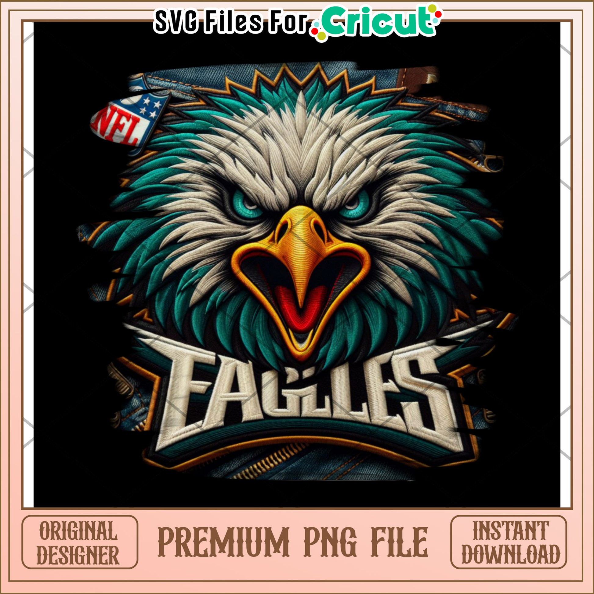 NFL Eagles Eagle Graphic Design, Premium PNG for Cricut Use