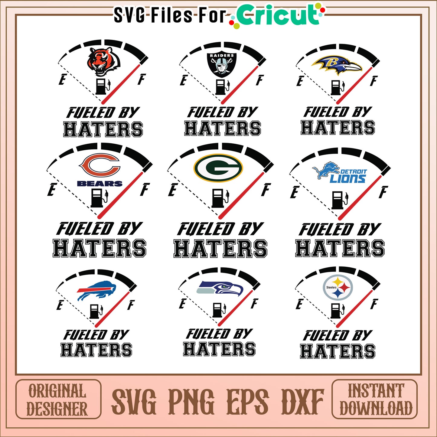 NFL Fuel Gauge SVG Bundle Instant Download